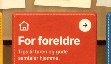 Den røde mappen «For foreldre» fra undervisningskofferten